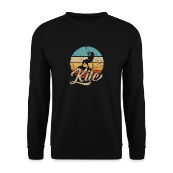 KITE Kite Kite kite kite surf retro - Sweat-shirt Unisexe - noir - Devant - Alina (178cm) & Michal (187cm)