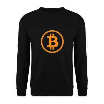 Bitcoin Logo Crypto Cryptocurrency Geschenk - Unisex Pullover - Schwarz - Vorne - Alina (178cm) & Michal (187cm)