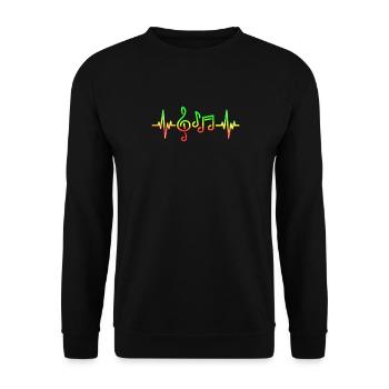 Reggae Music Heartbeat Jamaica Rasta Funny Music - Unisex Pullover - Schwarz - Vorne - Alina (178cm) & Michal (187cm)