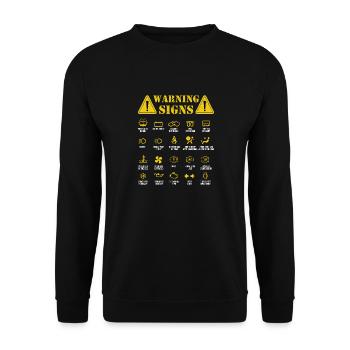Mécanicien de panneaux d'avertissement de conduite - Sweat-shirt Unisexe - noir - Devant - Alina (178cm) & Michal (187cm)