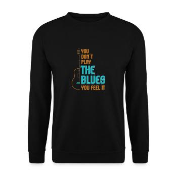 Blues Music Music Band Lover Guitar Teacher Blues - Unisex Sweatshirt - black - Front - Alina (178cm) & Michal (187cm)