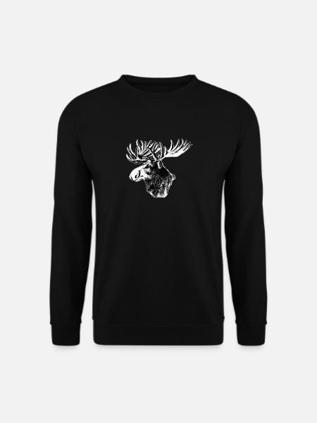 Elch Elchkopf Skandinavien Schweden Norwegen - Unisex Pullover - Schwarz
