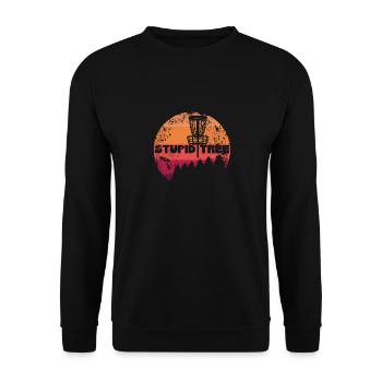 Stupid Tree Funny Golfer Gift Tree - Unisex Sweatshirt - black - Front - Alina (178cm) & Michal (187cm)
