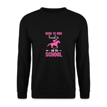 born to ride forced to go to school - Sweat-shirt Unisexe - noir - Devant - Alina (178cm) & Michal (187cm)