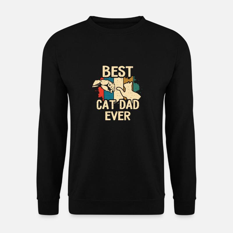Bester Katzenvater aller Zeiten - Vintage Retro Katzenvater Geschenk - Unisex Pullover - Schwarz