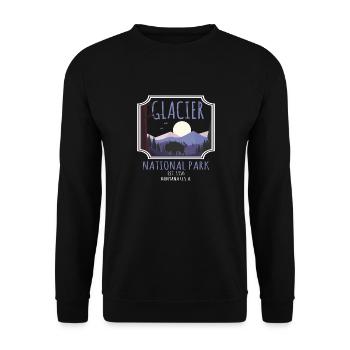 Glacier National Park Montana American Buffalo - Unisex Pullover - Schwarz - Vorne - Alina (178cm) & Michal (187cm)