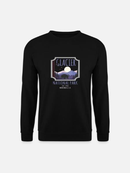 Glacier National Park Montana American Buffalo - Unisex Pullover - Schwarz