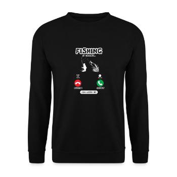 Cadeau de pêcheur, la pêche appelle et je dois y aller - Sweat-shirt Unisexe - noir - Devant - Alina (178cm) & Michal (187cm)