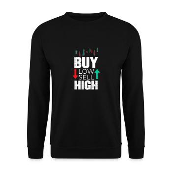 Day trading - trading - Unisex Sweatshirt - black - Front - Alina (178cm) & Michal (187cm)