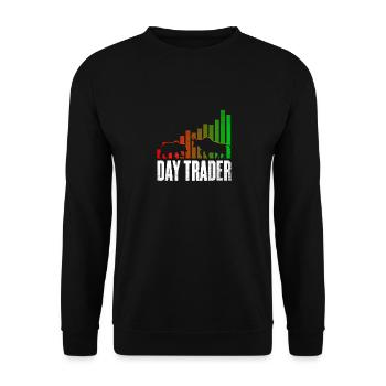 Day trading - trading - Unisex Sweatshirt - black - Front - Alina (178cm) & Michal (187cm)