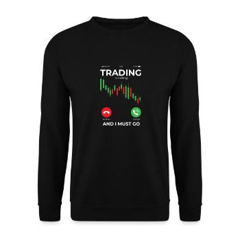 Day trading - trading - Unisex Sweatshirt - black - Front - Alina (178cm) & Michal (187cm)