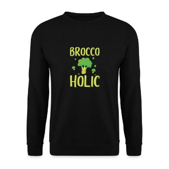 Broccoli Vegetables | Vegan Vegetarian Cook Gift - Unisex Sweatshirt - black - Front - Alina (178cm) & Michal (187cm)