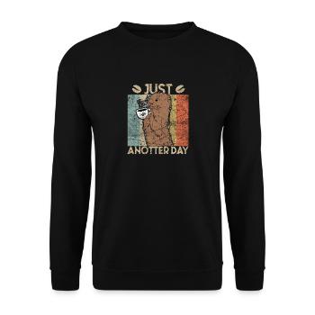 just anotter day otter coffee office retro gift - Unisex Sweatshirt - black - Front - Alina (178cm) & Michal (187cm)