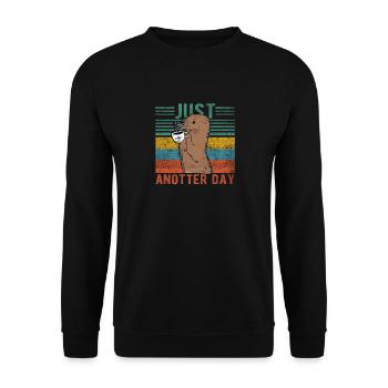 just anotter day otter coffee office retro gift - Unisex Sweatshirt - black - Front - Alina (178cm) & Michal (187cm)