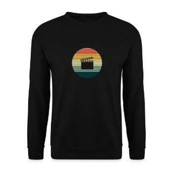 Filmklappe Regisseur Vintage Action Geschenkidee - Unisex Pullover - Schwarz - Vorne - Alina (178cm) & Michal (187cm)