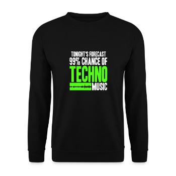 Live Techno heute Abend - Unisex Pullover - Schwarz - Vorne - Alina (178cm) & Michal (187cm)