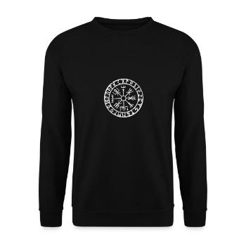 Vegvisir Wikinger Kompass Nordische Mystische Rune - Unisex Pullover - Schwarz - Vorne - Alina (178cm) & Michal (187cm)