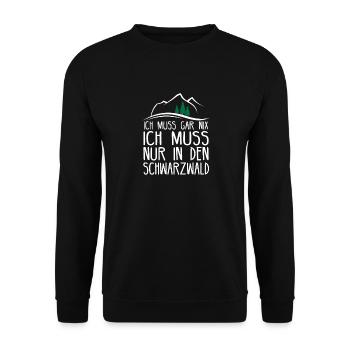 Schwarzwald Wandern Wald Geschenkidee - Unisex Pullover - Schwarz - Vorne - Alina (178cm) & Michal (187cm)