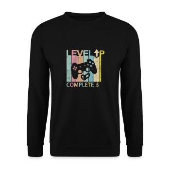 Level Up Complète 5 mariage Anniversary joueur - Sweat-shirt Unisexe - noir - Devant - Alina (178cm) & Michal (187cm)