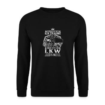 Ich Schnarche Nicht LKW Fahrer Träume - Unisex Pullover - Schwarz - Vorne - Alina (178cm) & Michal (187cm)