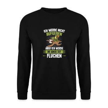 Nicht aufgeben nur die ganze Zeit Fluchen - Läufer - Unisex Pullover - Schwarz - Vorne - Alina (178cm) & Michal (187cm)