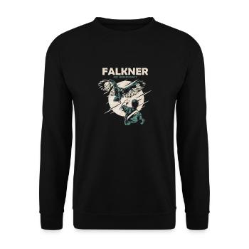 Falkner aus Leidenschaft - Unisex Pullover - Schwarz - Vorne - Alina (178cm) & Michal (187cm)