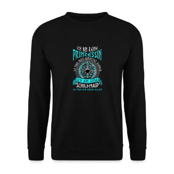 Schildmaid Keine Prinzessin Wikinger Geschenk - Unisex Pullover - Schwarz - Vorne - Alina (178cm) & Michal (187cm)