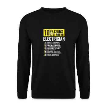 Elektriker Elektroniker Elektromeister - Unisex Pullover - Schwarz - Vorne - Alina (178cm) & Michal (187cm)