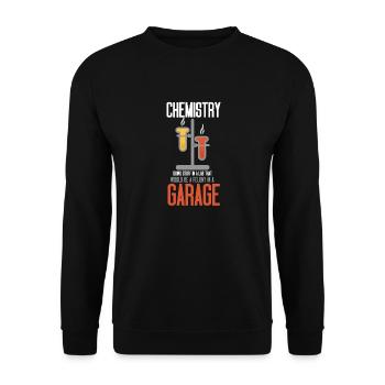 chemist chemistry lab nerd science geek - Unisex Sweatshirt - black - Front - Alina (178cm) & Michal (187cm)