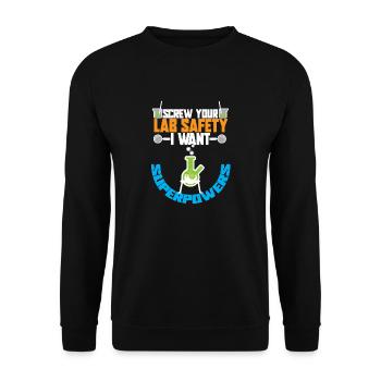 chemist chemistry lab nerd science geek - Unisex Sweatshirt - black - Front - Alina (178cm) & Michal (187cm)