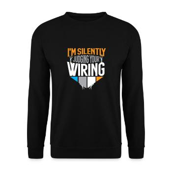 electrician electricity electronics electronics profession - Unisex Sweatshirt - black - Front - Alina (178cm) & Michal (187cm)