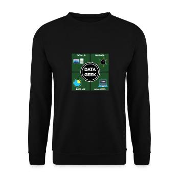 Talk Data To me Data Science and Datascientist - Unisex Sweatshirt - black - Front - Alina (178cm) & Michal (187cm)