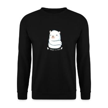 J'ai besoin d'un cadeau de fête câlin pour le jour des câlins - Sweat-shirt Unisexe - noir - Devant - Alina (178cm) & Michal (187cm)