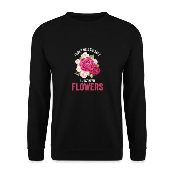 Florist florist flowers flower bouquet - Unisex Sweatshirt - black - Front - Alina (178cm) & Michal (187cm)