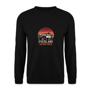 Overland Adventure Retro Sunset Jeep - Unisex Sweatshirt - black - Front - Alina (178cm) & Michal (187cm)