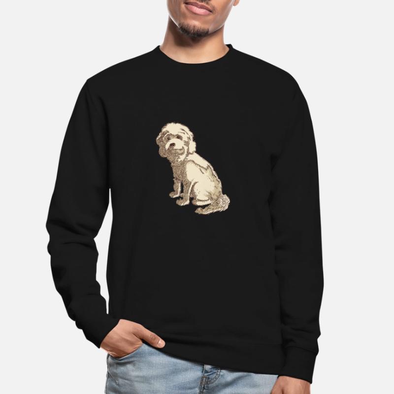 Cockapoo Hundezeichnung eines Cockapoo Unisex Pullover