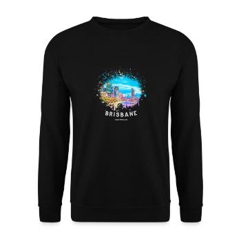 Es zeigt die wundervolle Stadt Brisbane Design - Unisex Pullover - Schwarz - Vorne - Alina (178cm) & Michal (187cm)