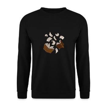 Livres de sorcières sort des pages volantes - Sweat-shirt Unisexe - noir - Devant - Alina (178cm) & Michal (187cm)