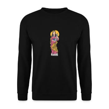 Portrait coloré de Sainte Barbara sur buste - Sweat-shirt Unisexe - noir - Devant - Alina (178cm) & Michal (187cm)