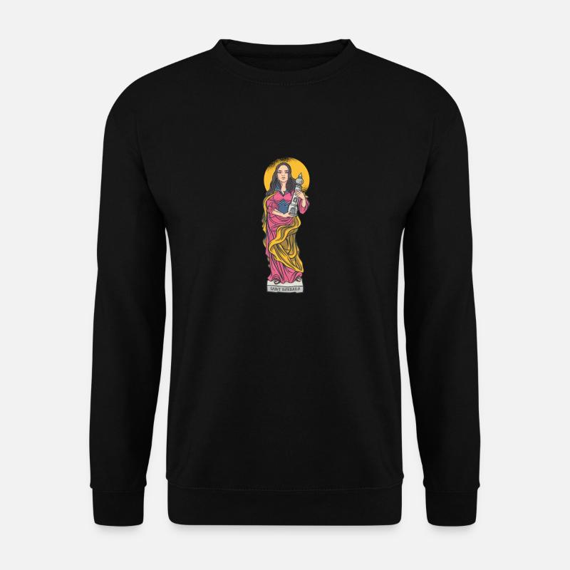 Buntes Porträt der Heiligen Barbara auf Büste - Unisex Pullover - Schwarz
