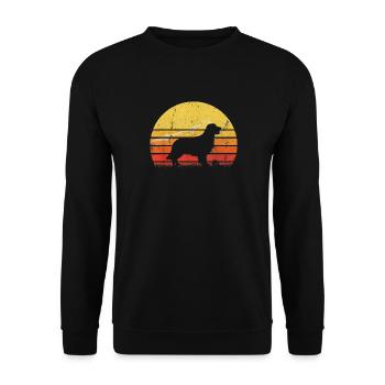 Vintage Retro Golden Retriever Silhouette - Unisex Pullover - Schwarz - Vorne - Alina (178cm) & Michal (187cm)