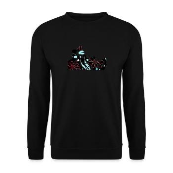 Flamenco Floral Word Only - Unisex Sweatshirt - black - Front - Alina (178cm) & Michal (187cm)