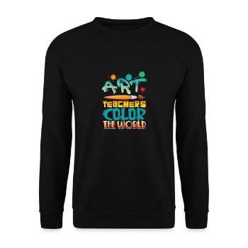 Art teachers lend the world color - Unisex Sweatshirt - black - Front - Alina (178cm) & Michal (187cm)