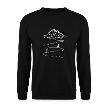 Tourenski Skitour Ski Geschenk - Unisex Pullover - Schwarz - Vorne - Alina (178cm) & Michal (187cm)
