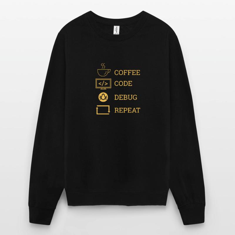 « Coffee Code Debug Repeat » | Programmeurs Sweat-shirt Unisexe