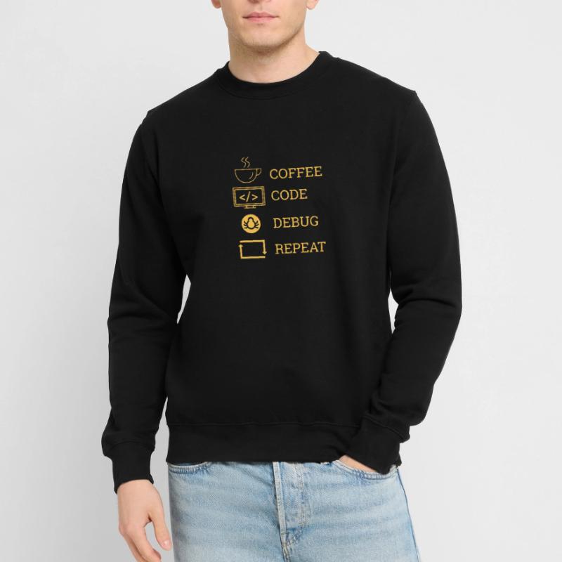 « Coffee Code Debug Repeat » | Programmeurs Sweat-shirt Unisexe