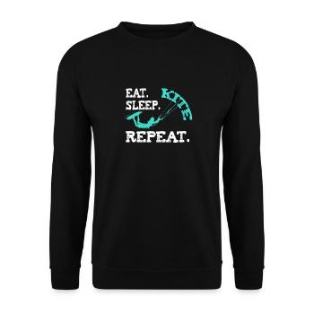 Kiteboarding Kite Kiting Design Eat Sleep Kite Kite - Unisex Sweatshirt - black - Front - Alina (178cm) & Michal (187cm)