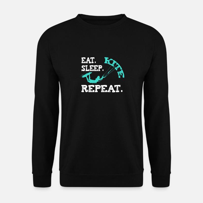 Kiteboarding Kite Kiten Design Eat Sleep Kite Kite - Unisex Pullover - Schwarz