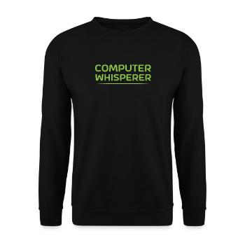 Computer Whisperer Nettes IT-Support-Geschenk - Unisex Pullover - Schwarz - Vorne - Alina (178cm) & Michal (187cm)