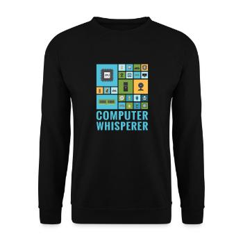 Ordinateur Whisperer Funny IT Tech Support Help Desk - Sweat-shirt Unisexe - noir - Devant - Alina (178cm) & Michal (187cm)